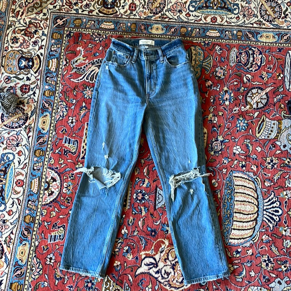 Abercrombie & Fitch Women's Distressed Blue Jeans